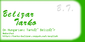 belizar tarko business card